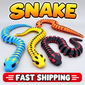 3D Printed Snake: Articulated Snake, Snake Figurine, Ball Python