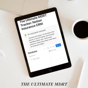 Notion Insurance CRM Template | MDRT Sales Tracker, Client Database (Digital Planner)