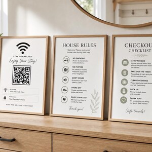 Wifi Password Sign Printable | Airbnb Guest Wifi Qr Code Poster