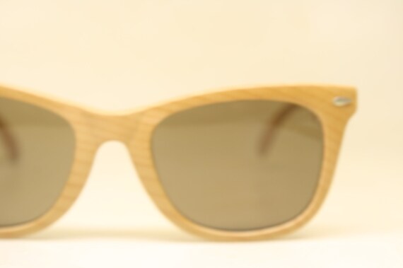 Vintage SunGlasses Frames Woodgrain Retro Glasses… - image 4