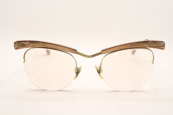 Cat Eye Glasses Vintage B&L Brown Eyewear Retro G… - image 2