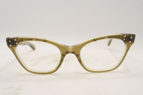 Vintage Small Brownsmoke Cat Eye glasses Eyeglass… - image 2
