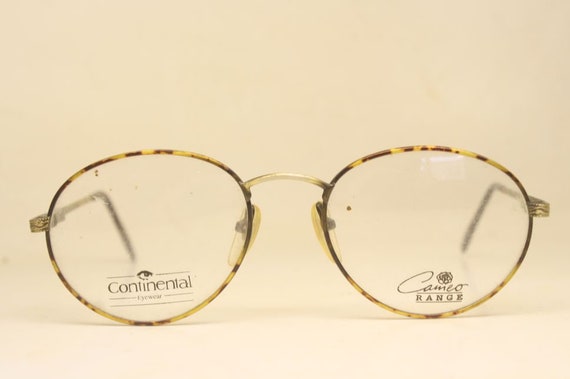 Vintage Eyeglass Frames Bronze Tortoise Continent… - image 2