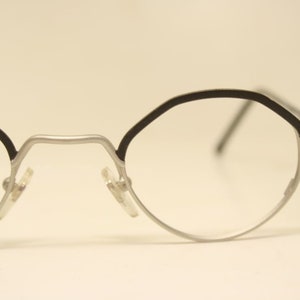Black Silver Oval Glasses Frames Vintage Retro Eyeglasses