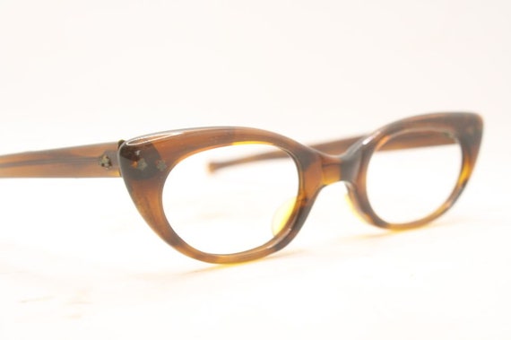 Small Tortoise Unused Cat Eye Eyeglasses Vintage … - image 4
