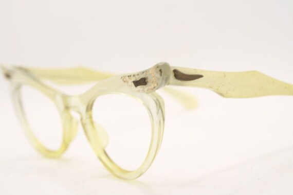 Catseye Glasses Biege vintage Eyewear Retro Glass… - image 4