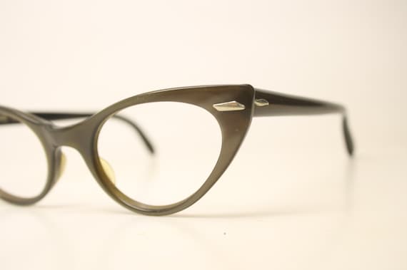 Brown Cat Eye glasses Unique vintage Eyewear Retr… - image 1