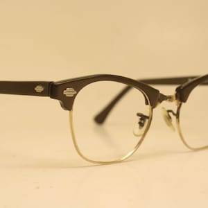 Vintage Cat Eye Glasses Gold Brown Artcraft 1/10 12k  1960s vintage frames