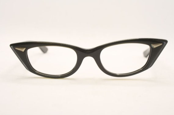 Small Black Catseye Glasses vintage Eyewear Retro… - image 2