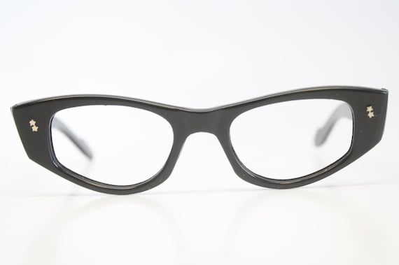 Vintage Black Cat Eye Glasses vintage Eyewear Ret… - image 2