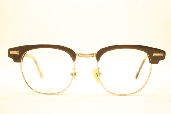 RONSIR Black Vintage Browline 1950s 1960s Eyeglas… - image 3