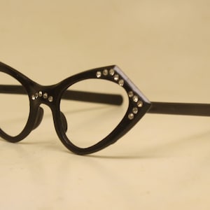 Vintage Cat Eye Glasses Black Rhinestone 1960s vintage frames