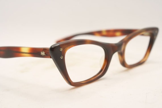 Small Tortoise Vintage Cat Eye glasses Eyeglasses… - image 1
