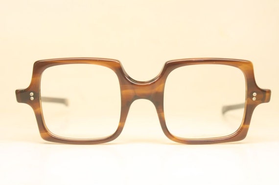 Unused Square Tortoise Vintage Eyeglasses Retro G… - image 1