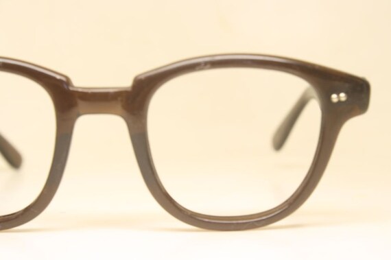 Vintage Brown Horn Rimmed Glasses Diamond Plate E… - image 3