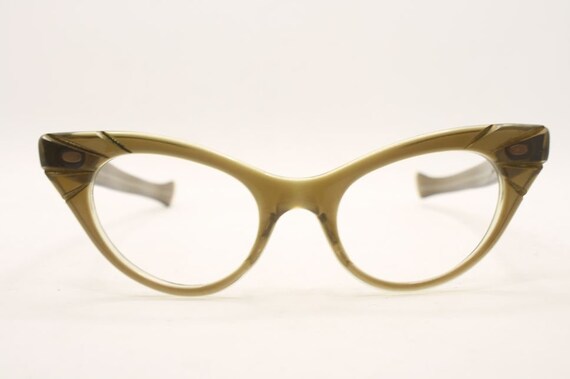 Brownsmoke Cateye Glasses vintage Eyewear Retro G… - image 2