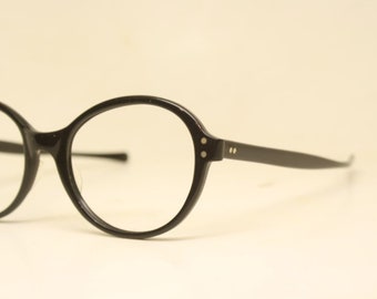 American Optical Contempora Black Vintage Eyeglasses Square 1960s Men Retro