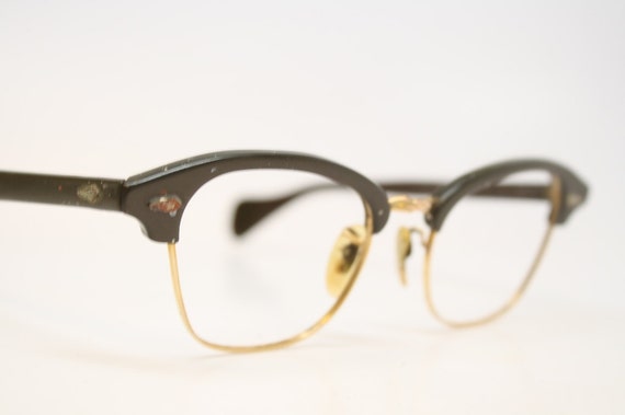 Vintage Ladies 1940’s 12kt Gold Aluminum Frame Cat Eye Glasses By Martin Wells RARE 1960 main image 4