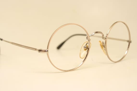 Fully Round Glasses Frames  Vintage Style Silver … - image 1