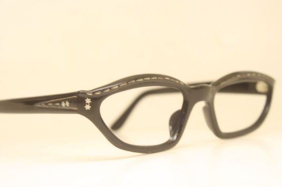 Black Unused Cat Eye Eyeglasses Vintage Eyewear - image 1