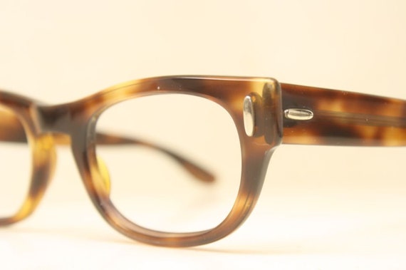 Vintage Tortoise Horn Rimmed Glasses U/Z Frames - image 1