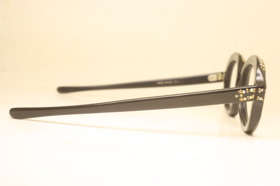 cat eye frames Black rhinestone vintage Eyewear - image 5