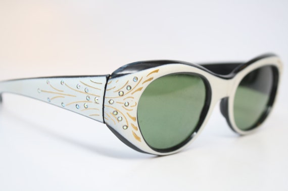 Vintage Eyeglass Frames Unique Rhinestone Sunglas… - image 3