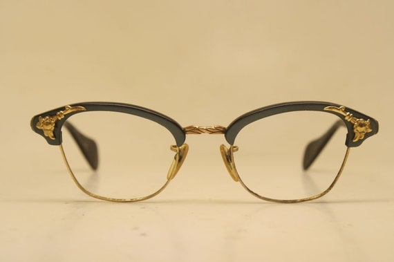 Vintage Cat Eye Glasses Green American Optical 19… - image 4