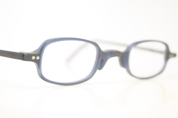 Vintage Eye Glasses Blue Square Eyeglasses Retro … - image 3