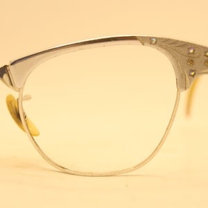Vintage Silver Cat Eye Glasses Artcraft vintage Eyewear Retro Glasses