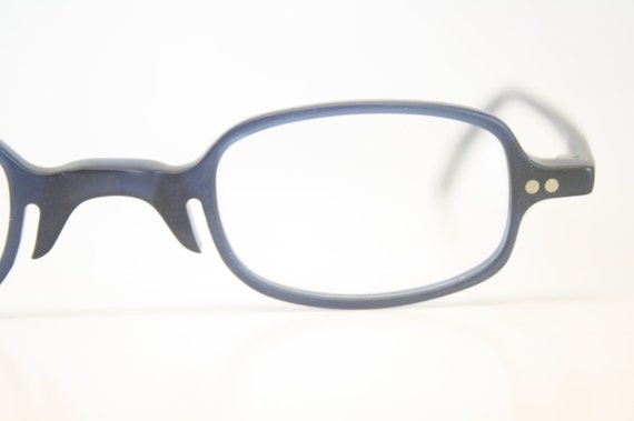 Vintage Eye Glasses Blue Square Eyeglasses Retro … - image 1