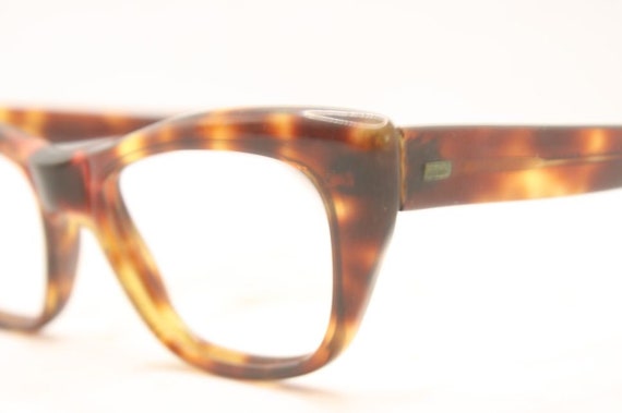 Vintage Tortoise Horn Rimmed Glasses 1960s Frames - image 2