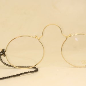 Authentic Gold Oval Lunor Pince Nez Nuremberg Style Eyeglasses