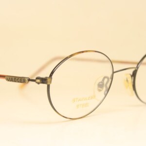 Vintage Eyeglass Frames Gold Tortoise Jaeger 1980s eyewear