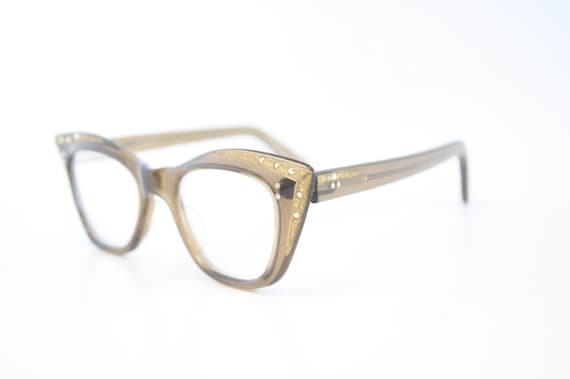 Cat Eye Glasses vintage Eyewear Retro Glasses Rhi… - image 1