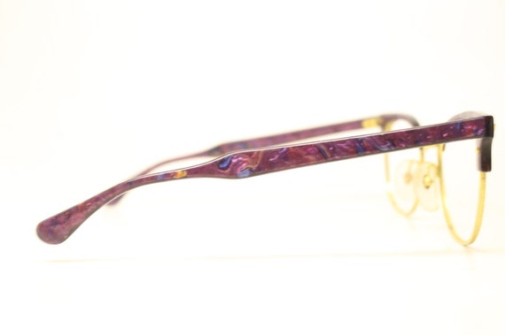 Vintage Purple Browline Eyeglasses Retro Frames M… - image 5