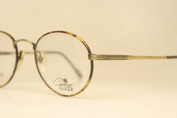 Vintage Eyeglass Frames Bronze Tortoise Continent… - image 1