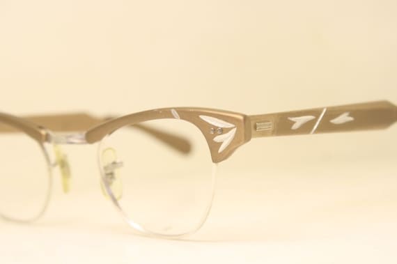 Brown Unused Cat Eye Eyeglasses Vintage Glasses - image 1