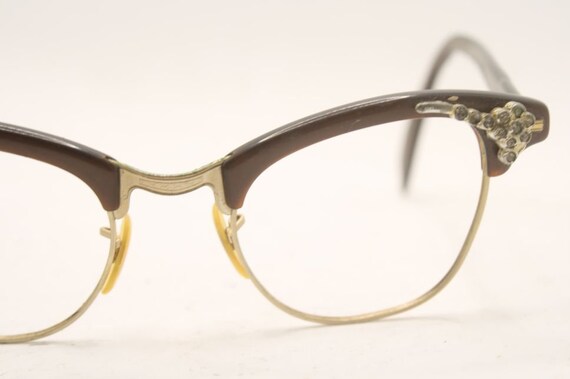 Cat Eye Glasses Vintage Shuron Rhinestone Eyewear… - image 3