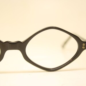 Vintage Frames Beautiful Gray Black Rectangular Eye Glasses Retro  Unused