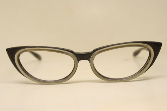 Black Cat Eye glasses vintage Eyewear Retro Glass… - image 2