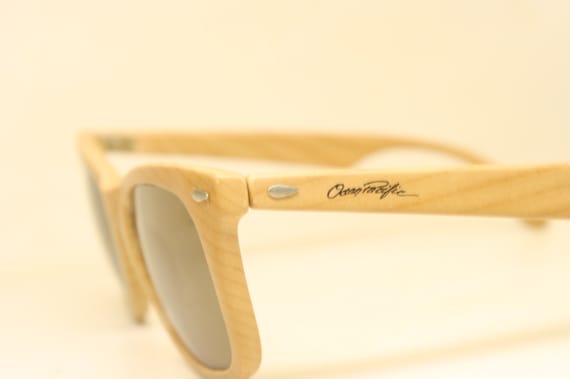 Vintage SunGlasses Frames Woodgrain Retro Glasses… - image 1