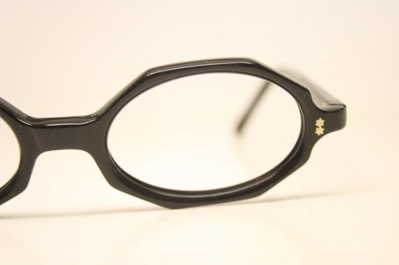 Unique Vintage Eyeglasses Black New Old Stock 197… - image 1