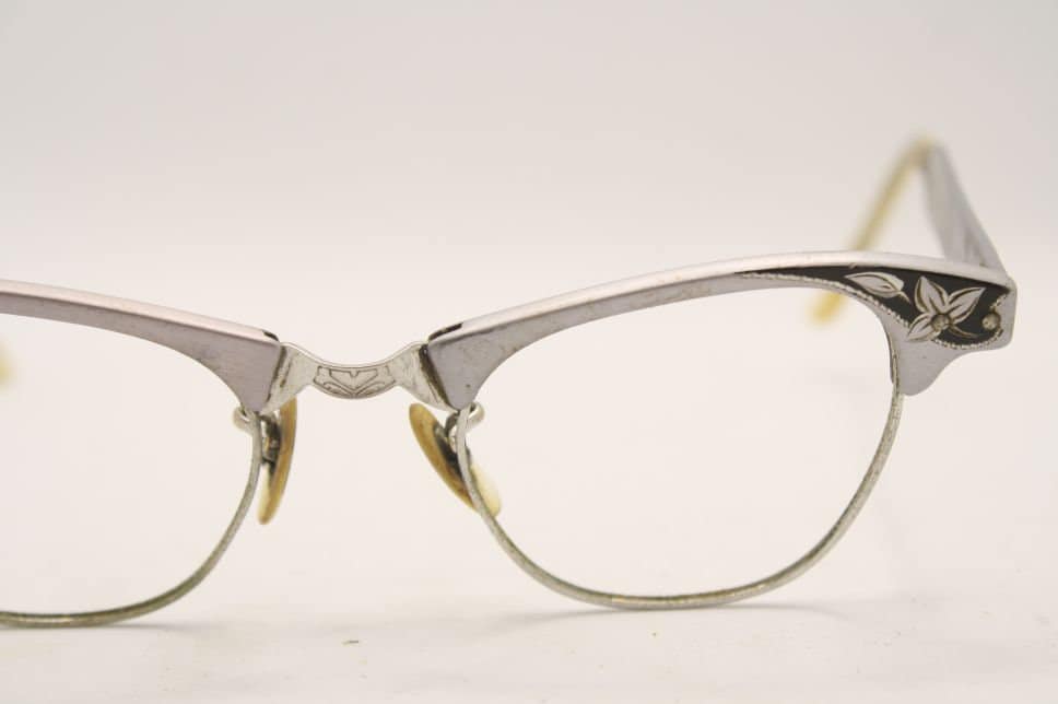 Gray Cat Eye Glasses Vintage 1/10 12k Artcraft Retro Glasses