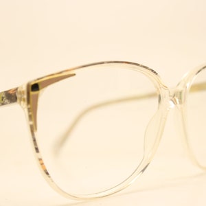 Unused Pink Colorful Clear Vintage Eyeglasses Haute Couture Retro NOS