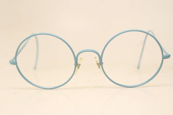 Eyeglasses Round Unused Light Blue Frames Retro E… - image 2