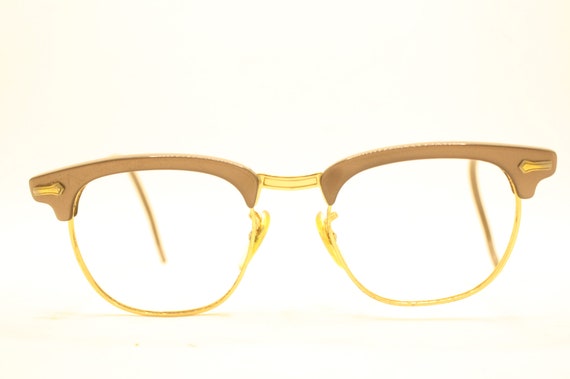 Brown Vintage Browline 1950s 1960s Eyeglasses - image 2