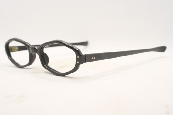 Vintage Eyeglasses Black New Old Stock 1970s Retr… - image 4