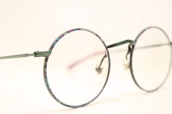 Glasses Kids Round Small Green Aluminum Unique Re… - image 1