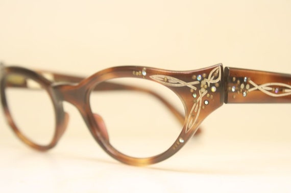 Unused Cat Eye Eyeglasses Vintage Eyewear Glasses… - image 4